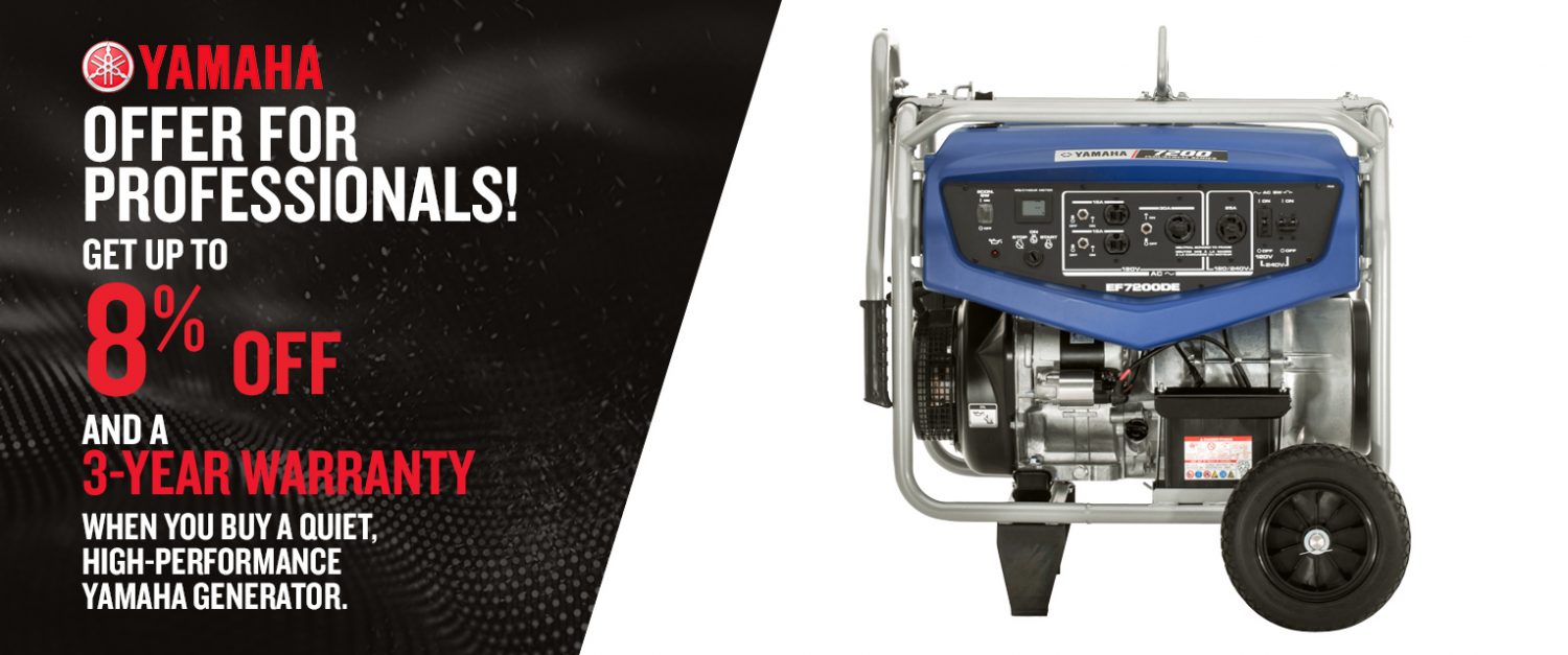 When you buy a quiet, high-performance Yamaha generator, get 3-year warranty.
