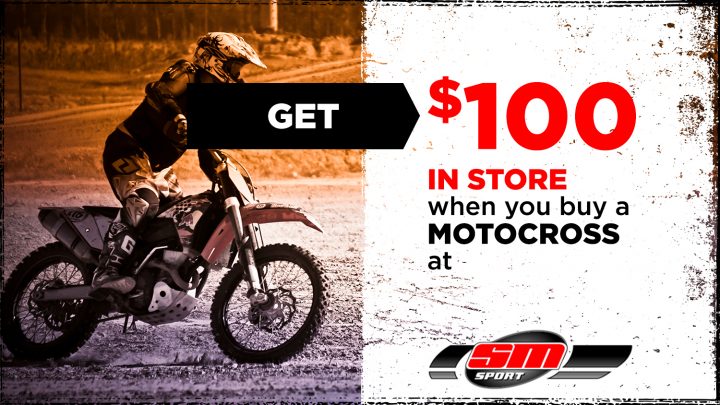 Get $100 when you buy a motocross