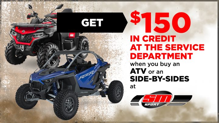 Get $150 in credit when you buy an ATV
