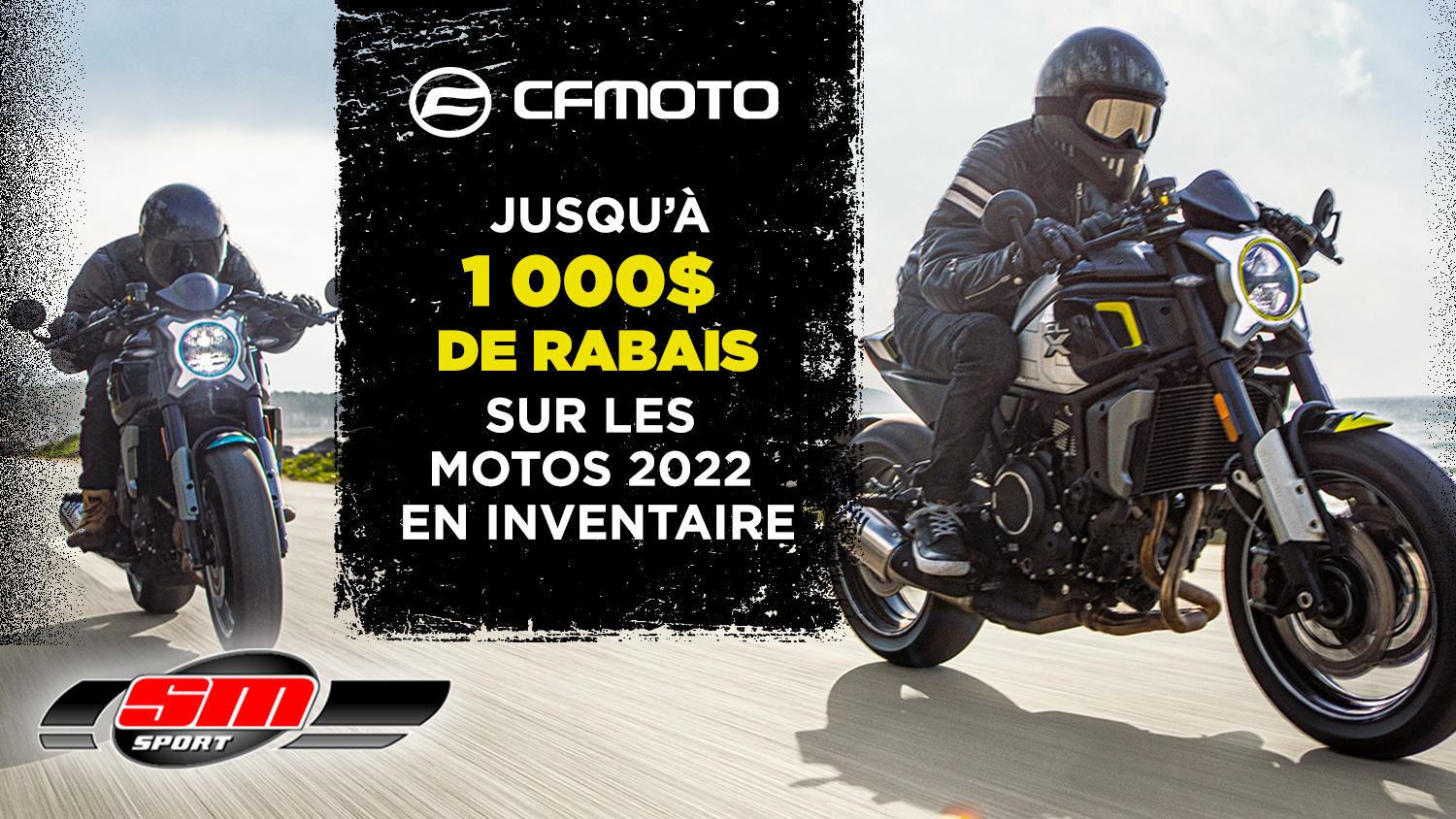 CFMoto  – Jusqu’à 1 000$ de rabais sur les motos 2022 en inventaire