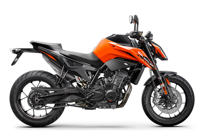 lateral view of a KTM DUKE 790 motorcycle