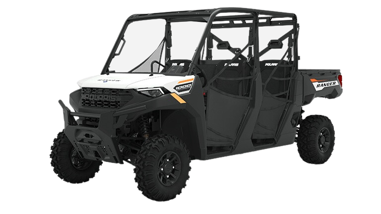 Front 3/4 view of the side-by-side Polaris Ranger 1000.